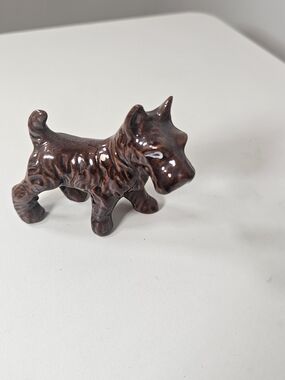 Brown Ceramic Scottie Dog Figurine